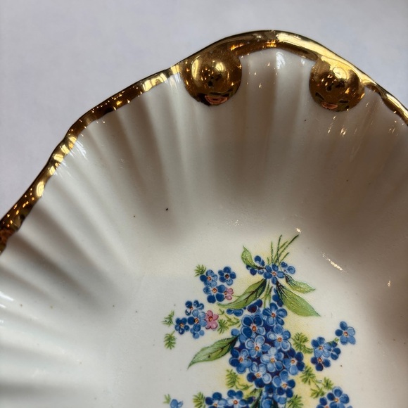 Vintage Holley Ross China Dish – Blue Floral with 22k Gold Trim – LaAnna PA - Picture 4 of 6